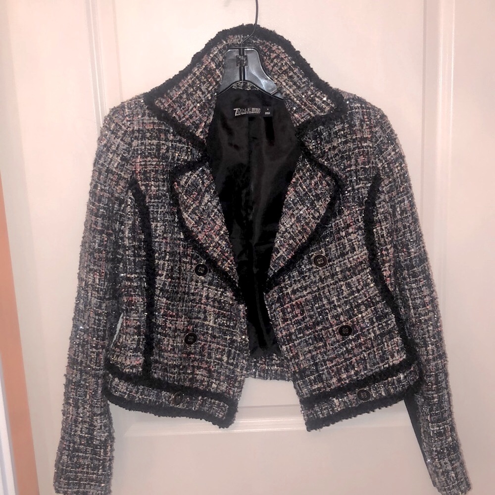 Tweed Black & Multi Color Blazer
